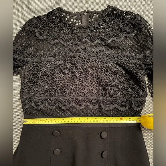 Self-Portrait Black Bellis Lace and Crepe Ruffled Mini Dress - Picture 10 of 10